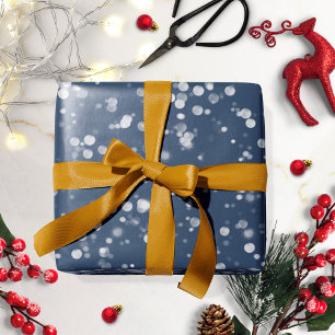 Liebe und Licht   Love Navy Blue Bokeh Hanukkah Geschenkpapier