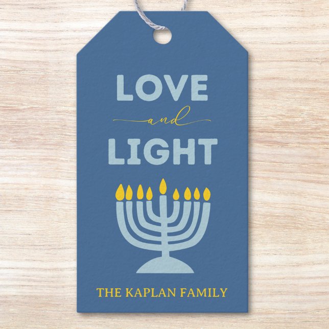 "Liebe und Licht" Menorah Personalisiert Hanukkah Geschenkanhänger (Von Creator hochgeladen)