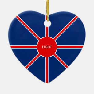 Liebe und Licht Rote Sonne Keramik Ornament