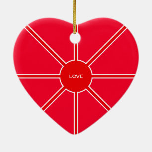 Liebe und Licht Rote Sonne Keramik Ornament