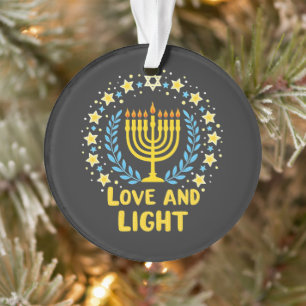 Liebe und Light Menorah Jüdisch Hanukkah Holiday Ornament