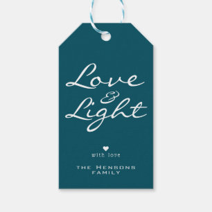 Liebe und Light Script Blue Green Name Weihnachten Geschenkanhänger
