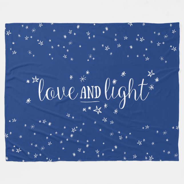 Liebe und Light Stars Urlaub Vlieses Leder Fleecedecke (Vorderseite (Horizontal))