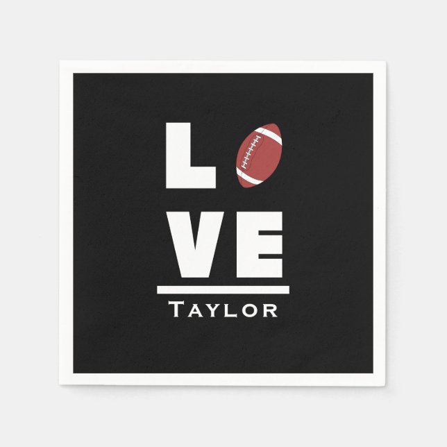 Liebe und Live American Football Sports Fan Serviette (Vorderseite)