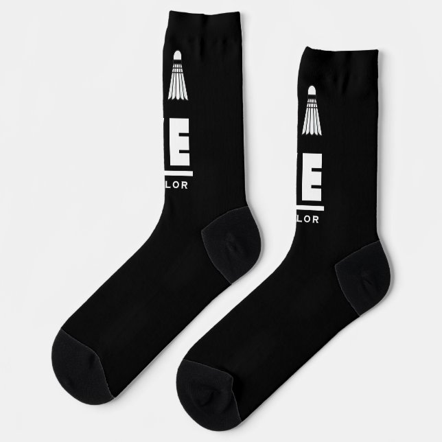 Liebe und Live Badminton Sports Fan Individuelle N Socken (Linkes Detail)