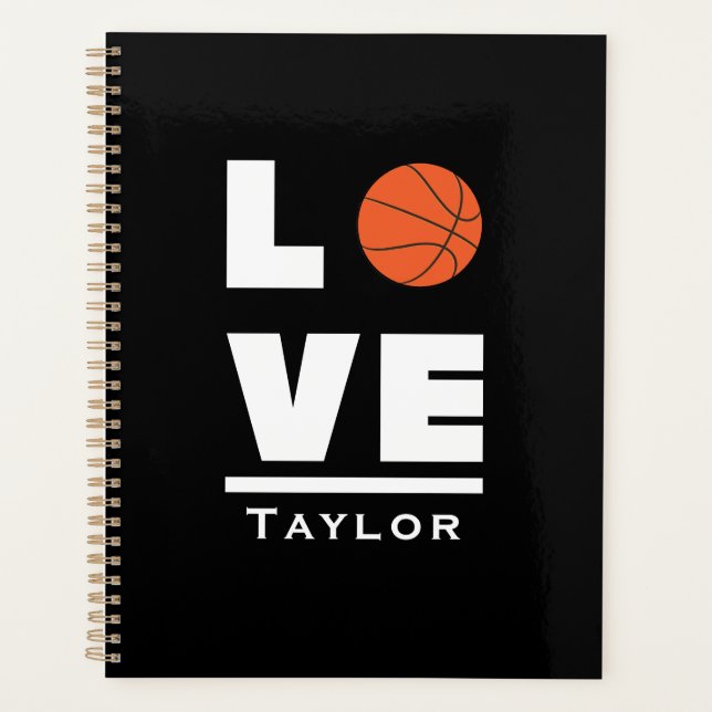 Liebe und Live Basketball Sportfächer Individuelle Planer (Vorderseite)