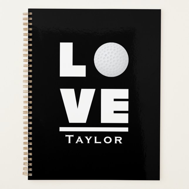 Liebe und Live-Golf-Fan Individuelle Name Planer (Vorderseite)