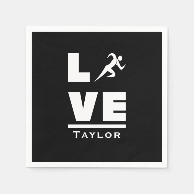 Liebe- und Live-Leichtathletik-Track- und Field-Sp Serviette (Vorderseite)