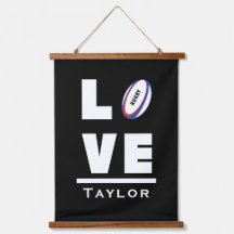 Liebe und Live Rugby Sport Fan Individuelle Name