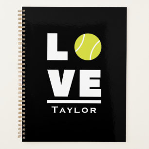 Liebe und Live Tennis Sportfächer Individuelle Nam Planer