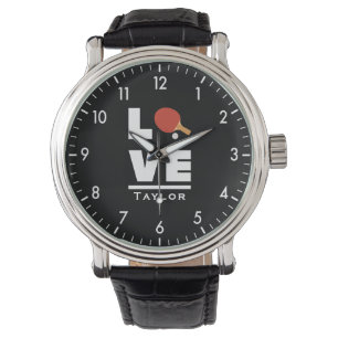 Liebe und Live-Tischtennis Sportfan Individuelle N Armbanduhr
