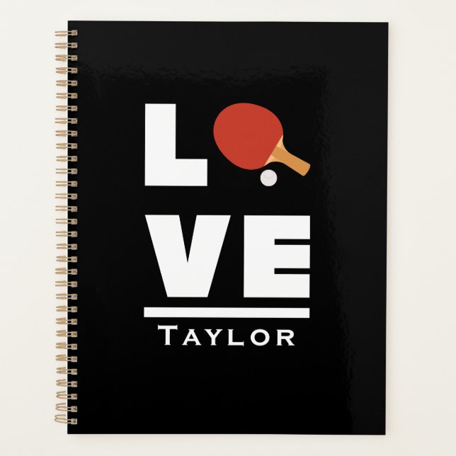 Liebe und Live-Tischtennis Sportfan Individuelle N Planer (Vorderseite)