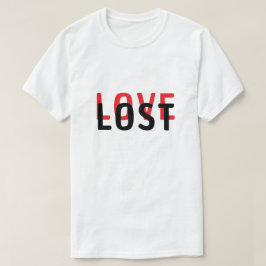 LIEBE- und LOST-Überlappung von Typografie T-Shirt