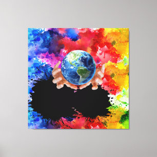 Liebe und Menschlichkeit werden die moderne Kunst  Leinwanddruck