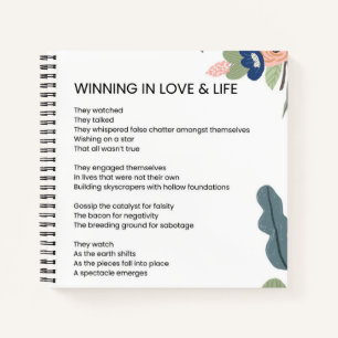 Liebe und Motivierend Gedichte gewinnen Notizbuch