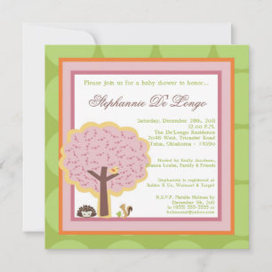 Liebe und Natur Girl Woodla Kinderdusche Einladung