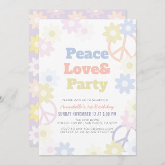 Liebe und Party 1. Geburtstag Einladung