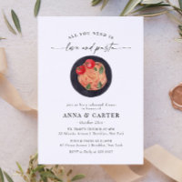 Liebe und Pasta Probe Abendessen Einladung