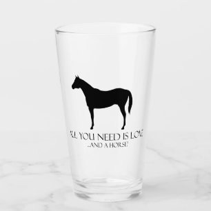 Liebe und Pferd Glas
