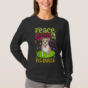 Liebe und Pitbullen, farbenfrohe Haustiere Bully R T-Shirt