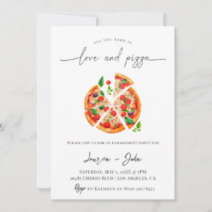 Liebe und Pizza-Engagement Einladung