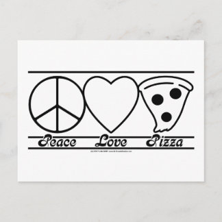 Liebe und Pizza Postkarte