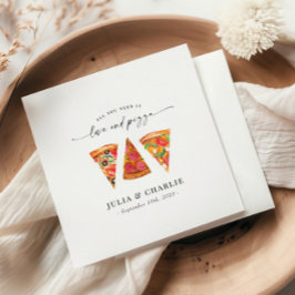 Liebe und Pizza Probe Abendessen Papier Napkin Serviette