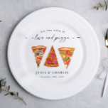 Liebe und Pizza Probe Pappteller<br><div class="desc">Liebe und Pizza Probe Abendessen Papierfische Teller</div>