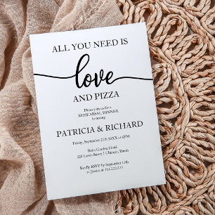 Liebe und Pizza Probedinner Hochzeitseinladung Einladung