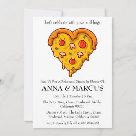 Liebe und Pizza Spaß Probe Einladungen