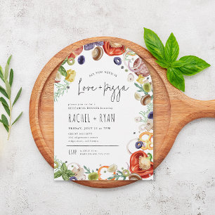 Liebe und Pizza Trendy Arched Probe Dinner Einladung