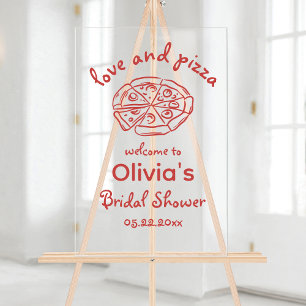 Liebe und Pizza Whimsical Brautdusche Acrylschild
