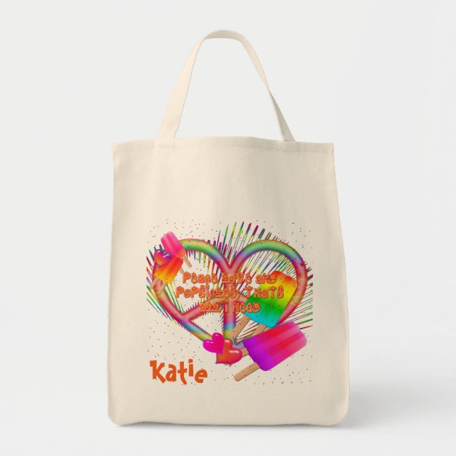 Liebe und Popsicles Tote Bag Tragetasche (Vorne)
