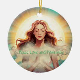 Liebe und Positivität des Friedens Keramik Ornament