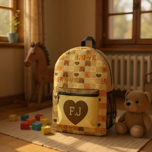 Liebe und Regenbogen gelb Bedruckter Rucksack