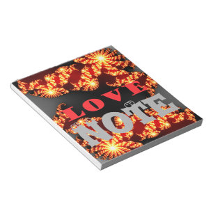 Liebe und reine Liebe strahlen aus dem univerNotep Notizblock