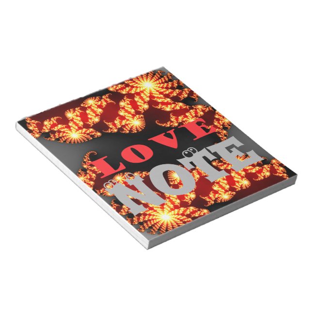 Liebe und reine Liebe strahlen aus dem univerNotep Notizblock (angewinkelt)