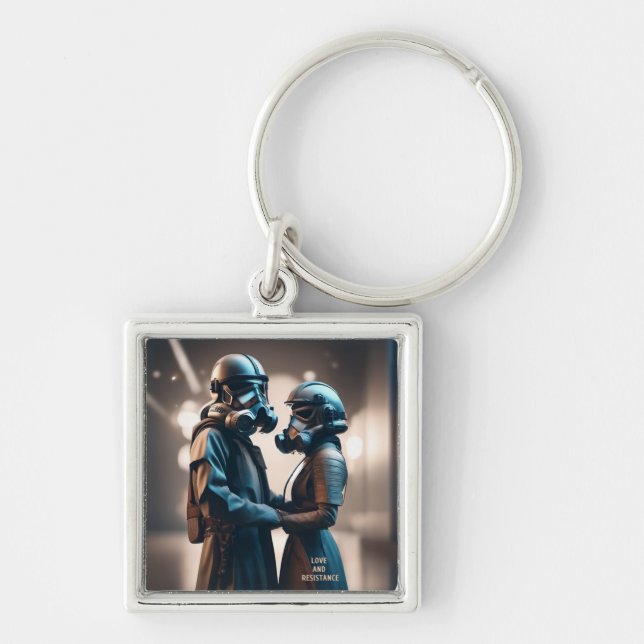 LIEBE UND RESISTENZ Cine-Scope 2 Premium Metal Schlüsselanhänger (Vorne)