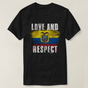 Liebe-und Respekt-Ecuador-Flagge   T-Shirt