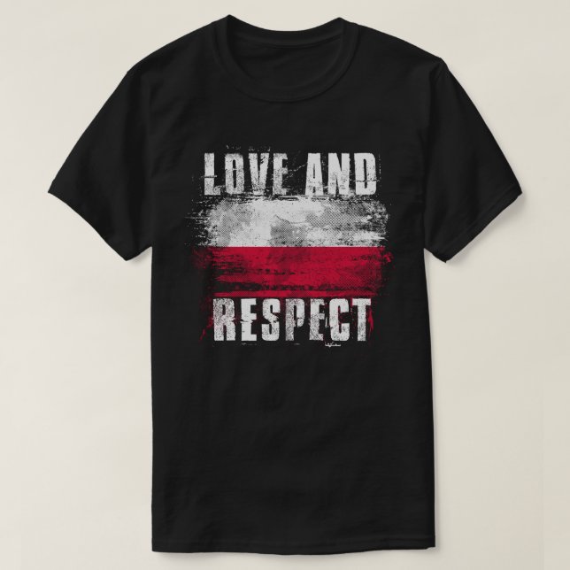 Liebe und Respekt-Polen-Flaggen-   Polnisch-Stolz T-Shirt (Design vorne)