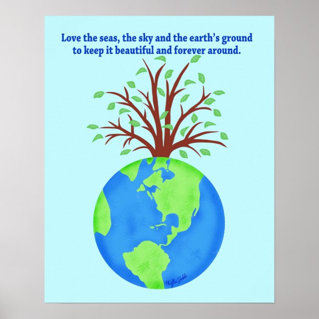 Liebe und Rett der Earth Forever Environment Art Poster (Vorne)