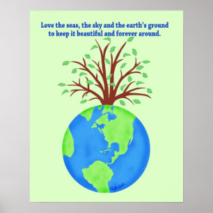 Liebe und Rett der Earth Forever Environment Art Poster