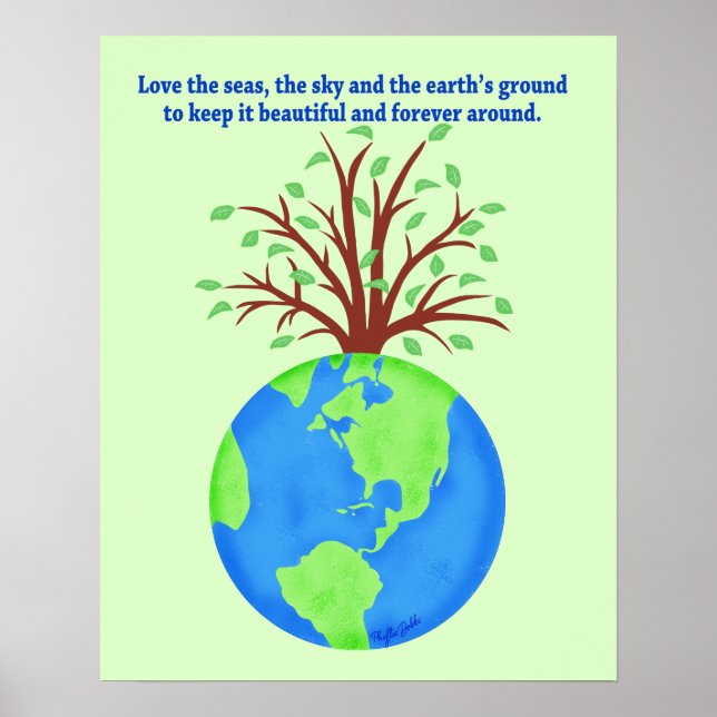 Liebe und Rett der Earth Forever Environment Art Poster (Vorne)