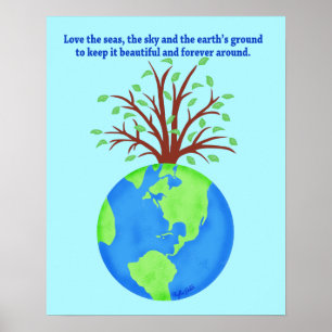 Liebe und Rett der Earth Forever Environment Art Poster