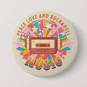 Liebe und Rock & Roll Button