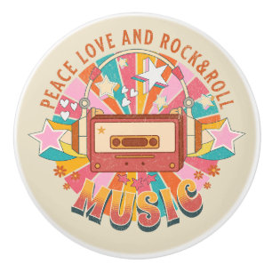 Liebe und Rock & Roll Keramikknauf