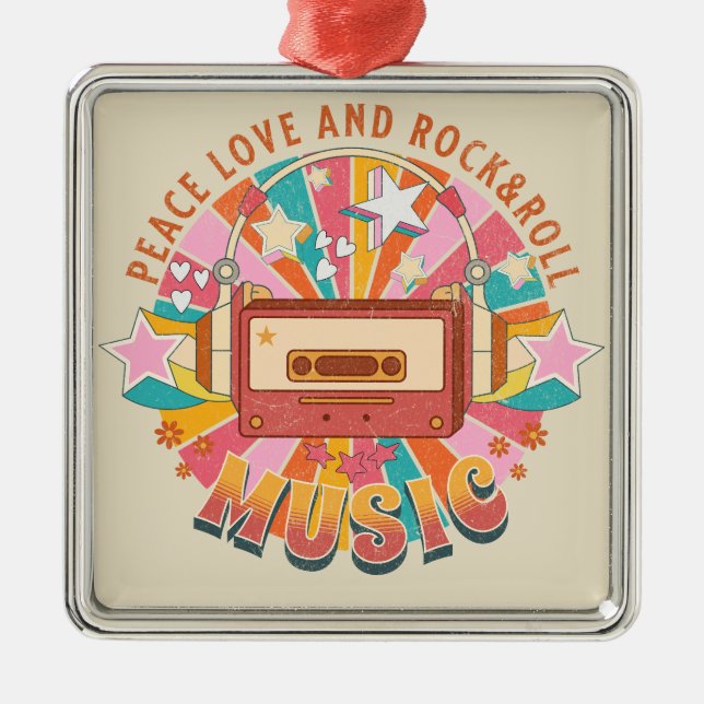 Liebe und Rock & Roll Ornament Aus Metall (Vorne)