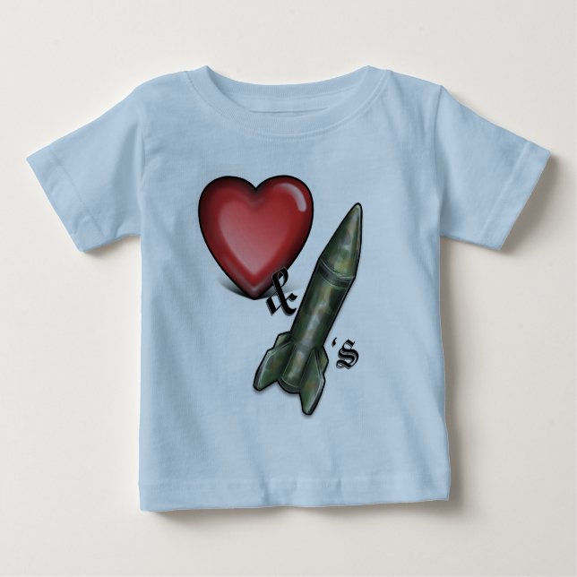 Liebe und Rockets Baby T-shirt (Vorderseite)