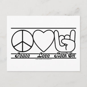 Liebe und RockOn Postkarte