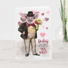 Liebe und Romantik Funny Hipster Pig Hog Wild